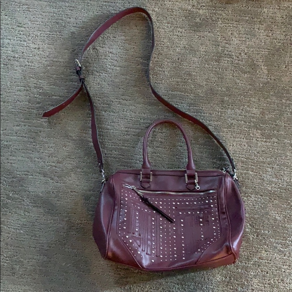 Burgundy large cross-body purse